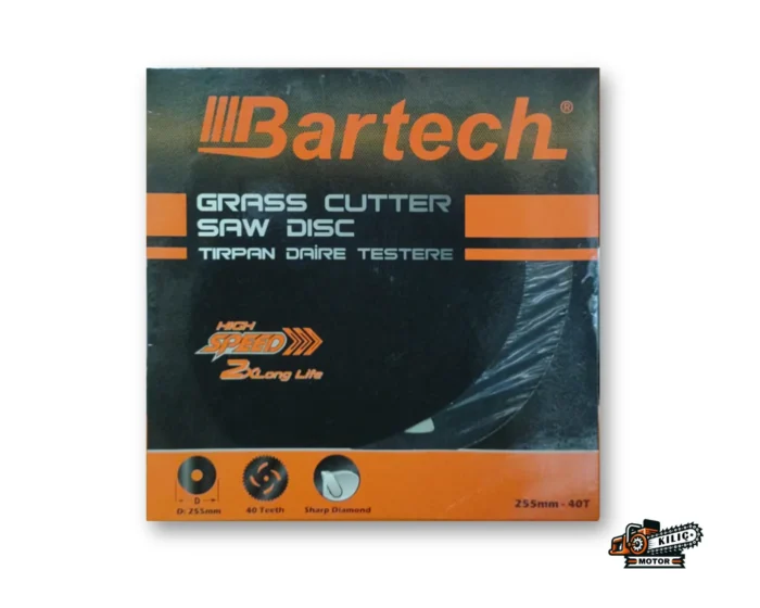 Bartech Motorlu Tırpan 40T 255 mm Daire Elmas Bıçak Testere Siyah Kılıç Motor 1
