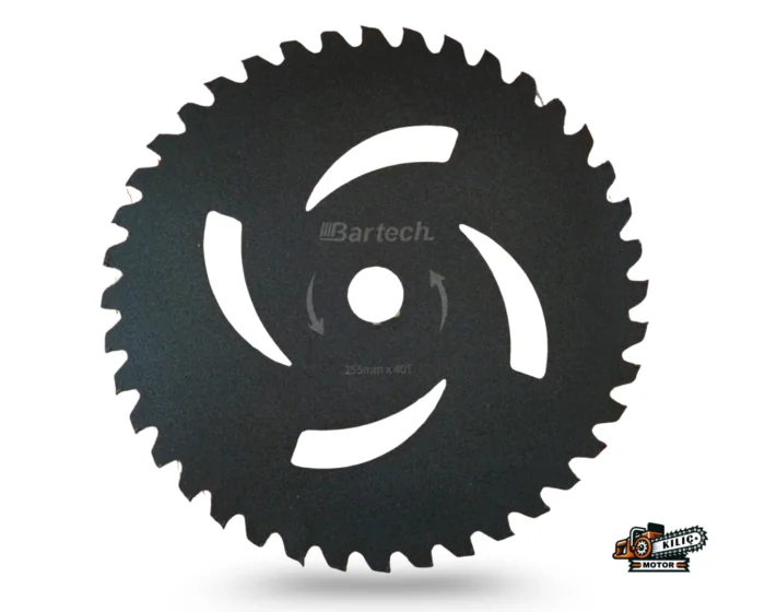 Bartech Motorlu Tırpan 40T 255 mm Daire Elmas Bıçak Testere Siyah Kılıç Motor 2