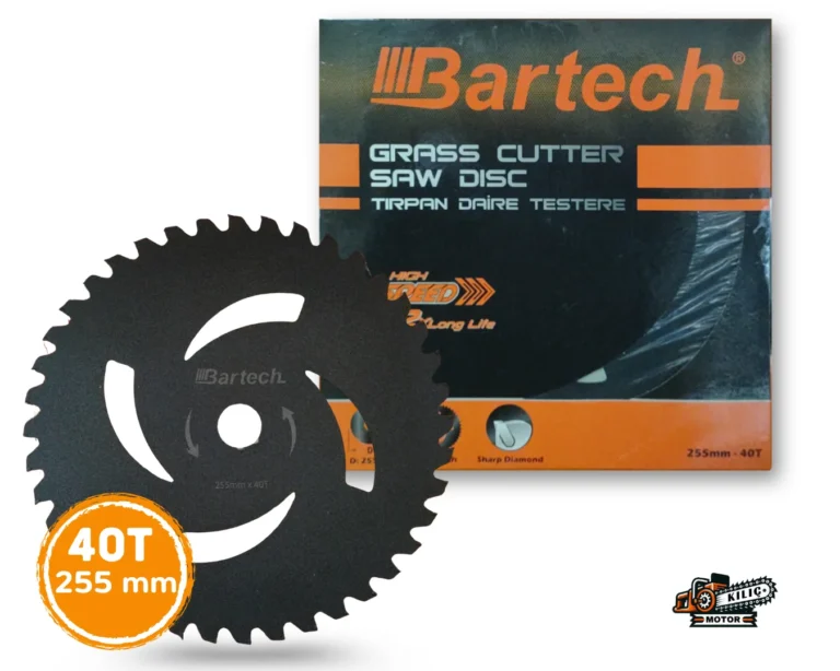 Bartech Motorlu Tırpan 40T 255 mm Daire Elmas Bıçak Testere Siyah Kılıç Motor 3