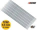 Echo 7/32 5.5MM Orta Motorlu Testere Zincir Bileme Eğe 12 Adet Kılıç Motor 5