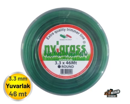 Nylgrass Yeşil Yuvarlak Tırpan Misinası 3.3 mm 46 mt Kılıç Motor 4