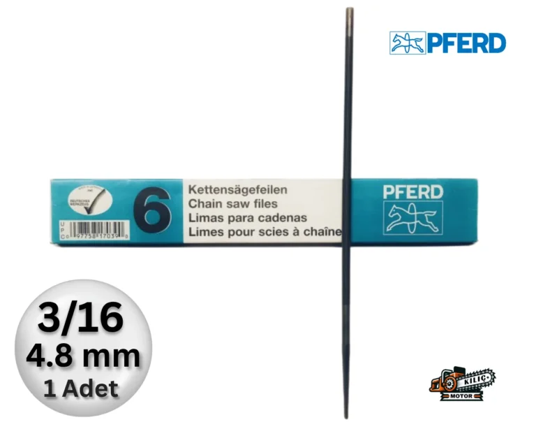 PFERD 3/16 4.8 mm Orta Motorlu Testere Zincir Bileme Eğe 1 Adet Kılıç Motor 1 (1)