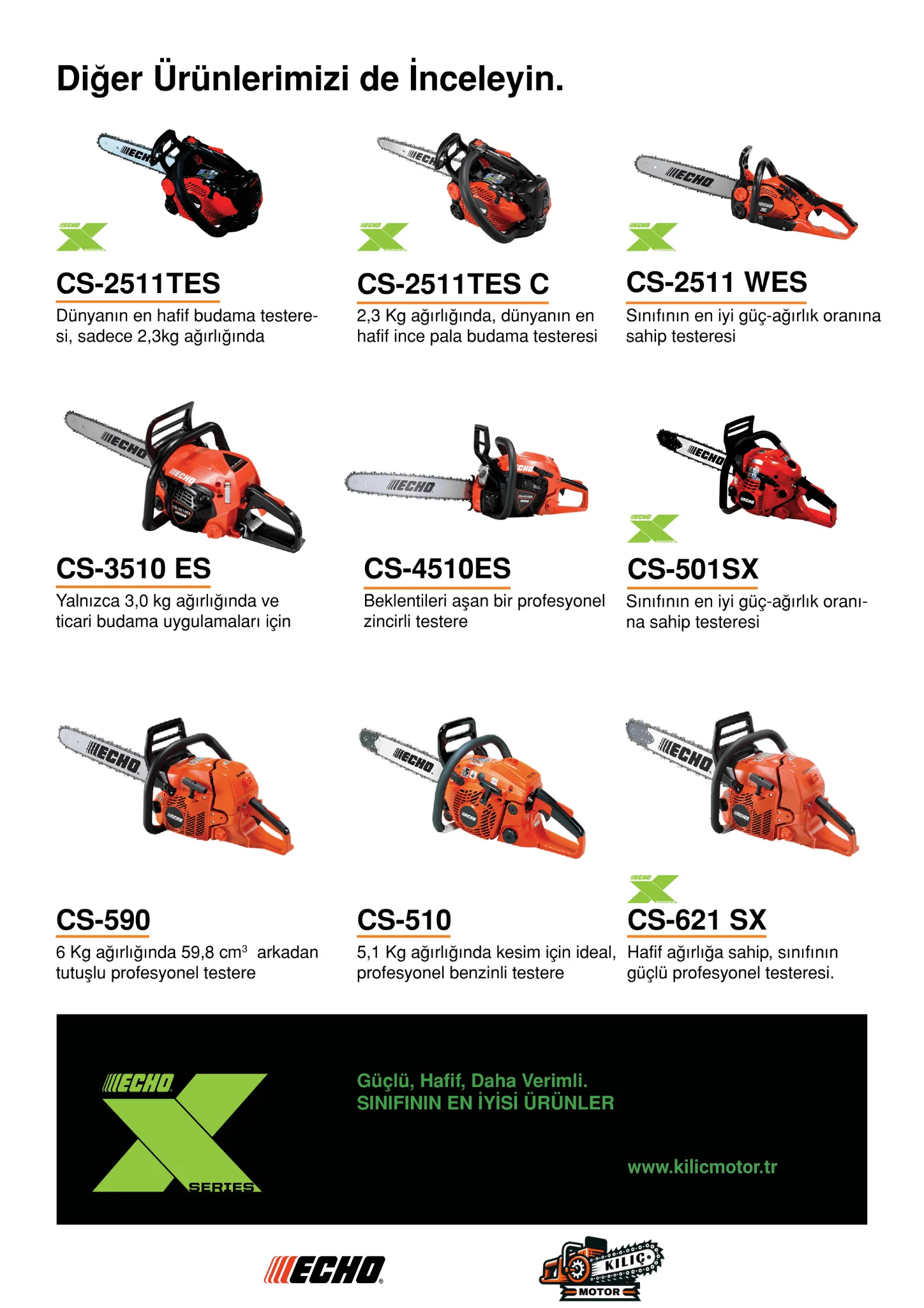 echo cs4510es motorlu testere tüm ürünler broşür